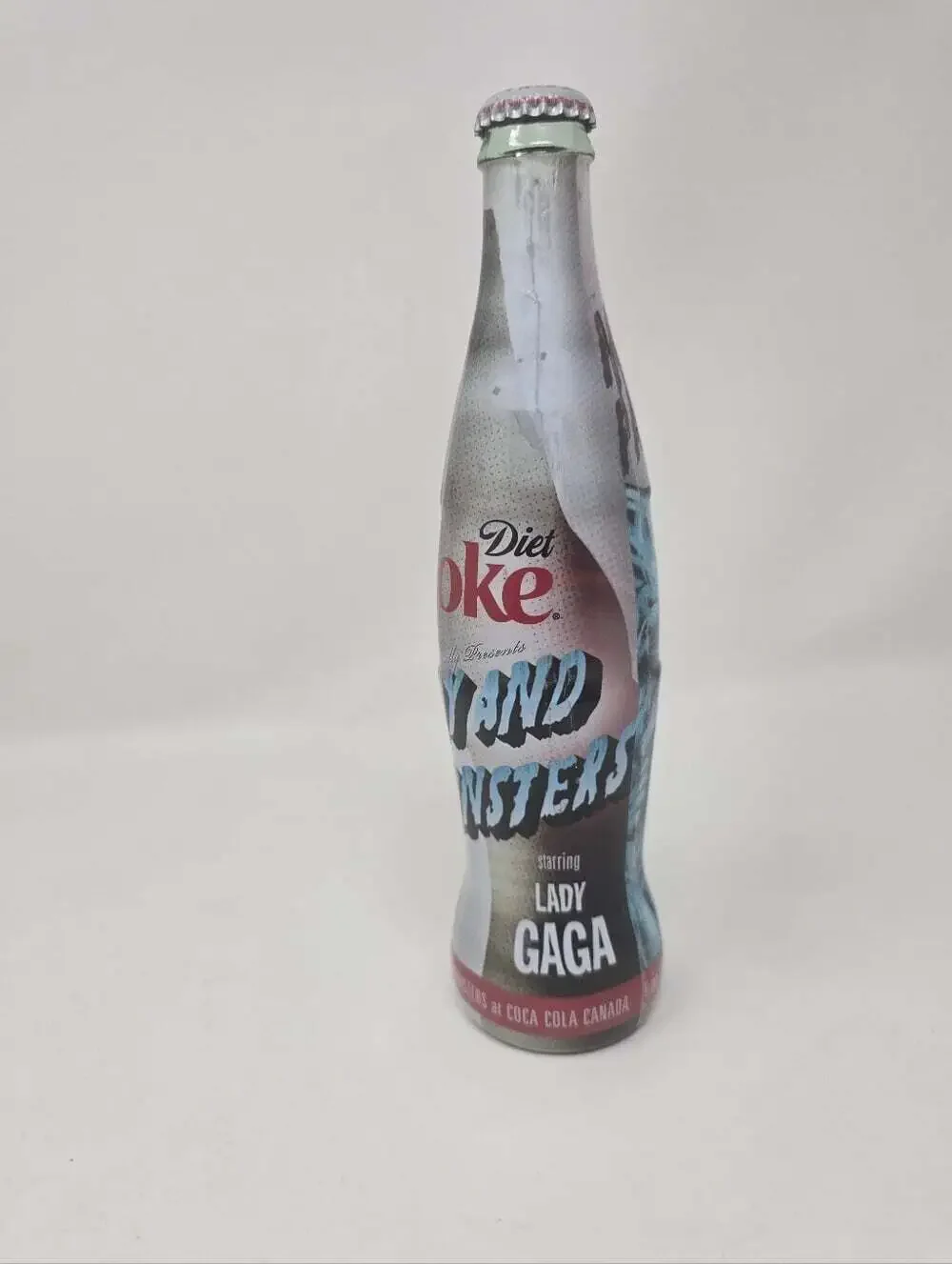 Limited Edition Lady Gaga Coca Cola Glass Bottle Coke Lady and Monster 9.5